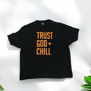 3XL Black T-shirt with TRUST GOD & CHILL